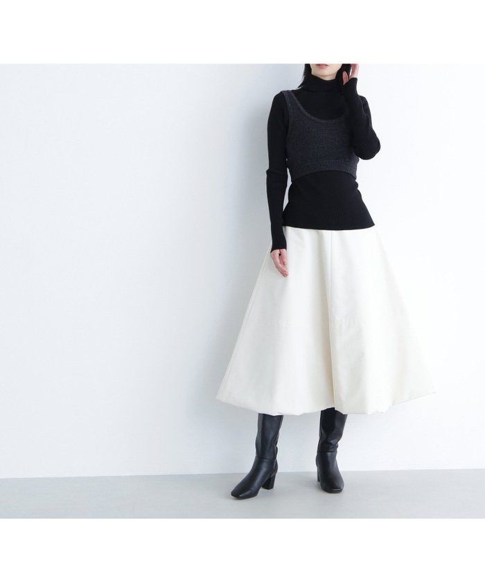 【ナチュラル ビューティー ベーシック/NATURAL BEAUTY BASIC】の中綿フレアスカート インテリア・キッズ・メンズ・レディースファッション・服の通販 founy(ファニー) https://founy.com/ ファッション Fashion レディースファッション Fashion for Women スカート Skirts Aライン・フレアスカート A-Line & Flared Skirts タフタ Taffeta, Structured Fabric フレア Flare, Flared エレガント 上品 Elegant |ID: prp329100004772365 ipo3291000000034577614