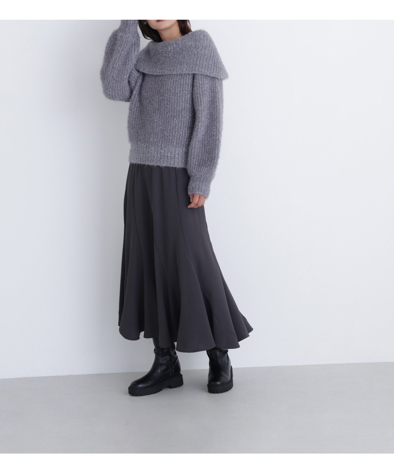 【ナチュラル ビューティー ベーシック/NATURAL BEAUTY BASIC】のペタルヘムスカート インテリア・キッズ・メンズ・レディースファッション・服の通販 founy(ファニー) ファッション Fashion レディースファッション Fashion for Women スカート Skirts ヘムライン Hemline, Bottom Cut チャコール1|ID: prp329100004772379 ipo3291000000034577823