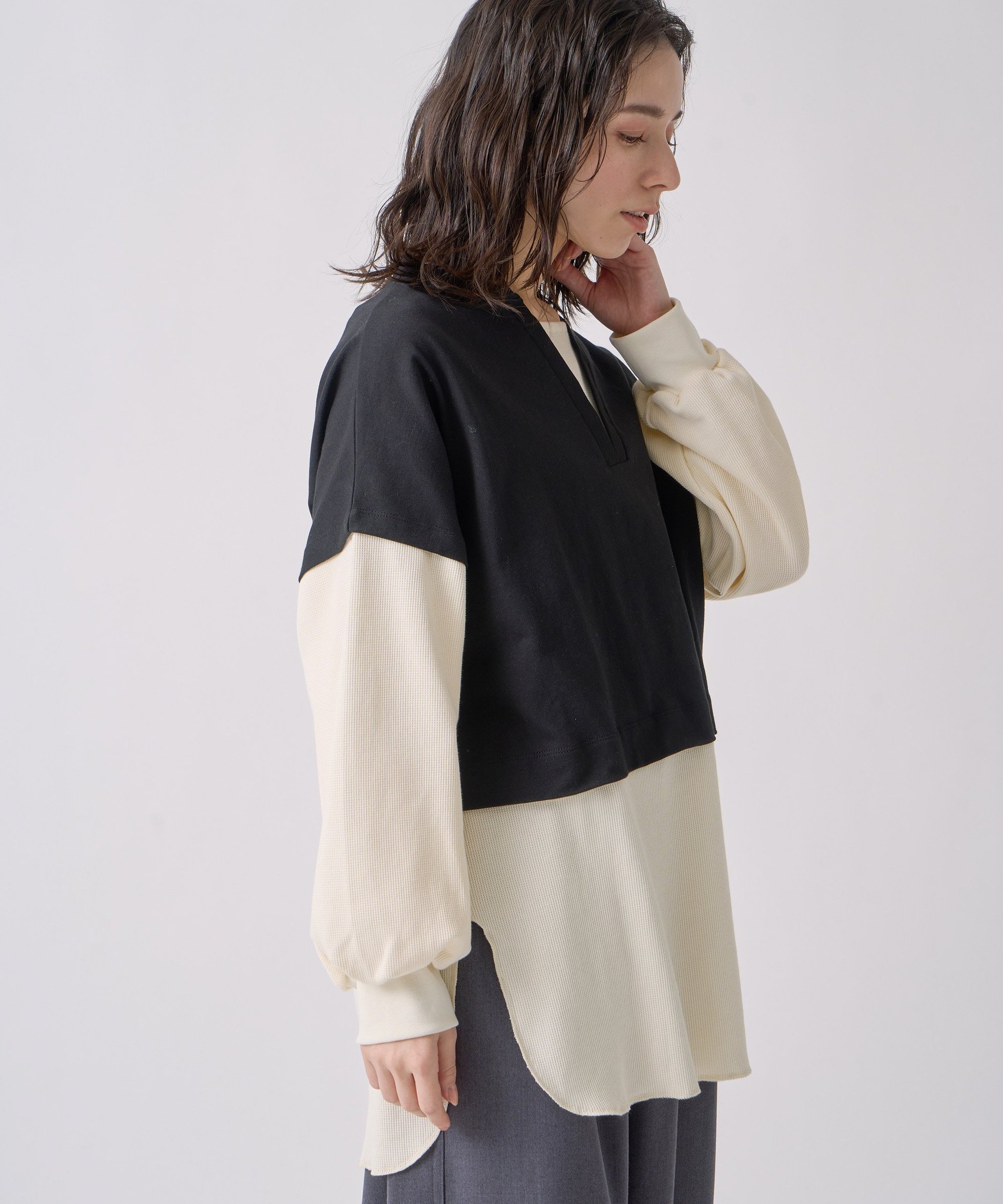 【ビーアパートメント/b apartment / MEN】の「KELEN / ケレン」コンビデザイントップス インテリア・キッズ・メンズ・レディースファッション・服の通販 founy(ファニー) ファッション Fashion メンズファッション Fashion for Men トップス・カットソー Cut & Sew Tops アイビー Ivy Pattern ギャザー Gathered, Ruffled コレクション Collection, Seasonal Line サーマル Thermal, Waffle Knit スタンダード Standard, Basic ストライプ Stripe, Striped Pattern セーター Sweater, Knitwear ダウン Down, Puffer チェック Check, Plaid, Tartan トレンド Trend, Trending Now バランス Balance, Style Balance ベスト Vest, Waistcoat ラウンド Round, Round Neck リラックス Relax, Relaxed Fit A/W・秋冬 Autumn/Winter 冬 Winter / This Winter 再入荷 Restock / Back in Stock 2025年 2025 2025-2026秋冬・A/W Autumn/Winter 2025–26 AW25–26 BLACK|ID: prp329100004772400 ipo3291000000034578096