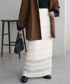 【ディスコート/Discoat】の【コーデ格上げ】レース切替ナロースカート アイボリー|ID: prp329100004772402 ipo3291000000034578166