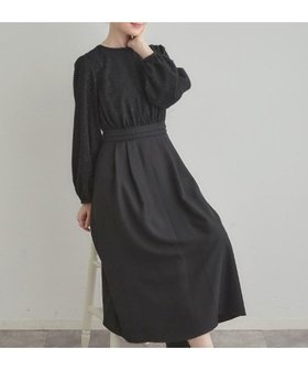 【クチュール ブローチ/Couture Brooch】の【通勤・ラメジャカード】ドッキングワンピース 人気、トレンドファッション・服の通販 founy(ファニー) ファッション Fashion レディースファッション Fashion for Women ワンピース Dresses 2025年 2025 2025-2026秋冬・A/W Autumn/Winter 2025–26 AW25–26 おすすめ Recommended / Our Picks ジャカード／ジャガード Jacquard, Woven Pattern スマート Smart, Elegant ツイル Twist, Twisted Detail ドッキング Docking, Mixed Material ホリデーシーズン Holiday Season エレガント 上品 Elegant 結婚式 Wedding ビジネス 仕事 通勤 Business / Work / Commuting |ID:prp329100004772413