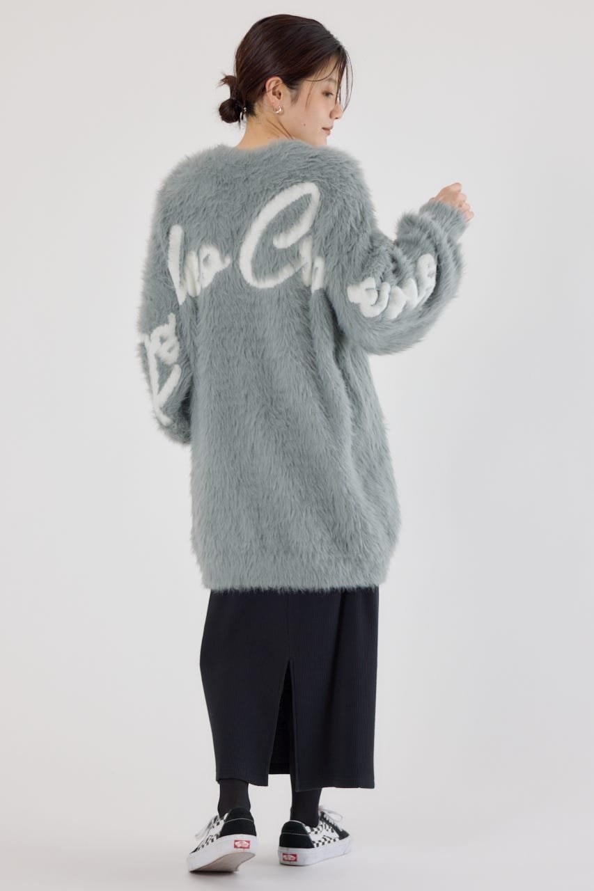 【ロデオクラウンズワイドボウル/RODEO CROWNS WIDE BOWL】のシャギーロゴニットワンピース インテリア・キッズ・メンズ・レディースファッション・服の通販 founy(ファニー) 　ファッション　Fashion　レディースファッション　Fashion for Women　ワンピース　Dresses　ニットワンピース　Knit Dresses　おすすめ　Recommended / Our Picks　シンプル　Simple, Minimal　ストレート　Straight, Straight Cut　スニーカー　Sneakers, Trainers　ミドル　Middle Length, Mid Height　A/W・秋冬　Autumn/Winter　GRY|ID: prp329100004772415 ipo3291000000034578365