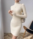 【ミニミニストア/miniministore】のニットワンピース 長袖 タイトワンピース アイボリー|ID: prp329100004772431 ipo3291000000034578495