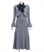 【クリア/clear】のボウタイリボンニットワンピース ニットボレロセット GY|ID: prp329100004772438 ipo3291000000034578581