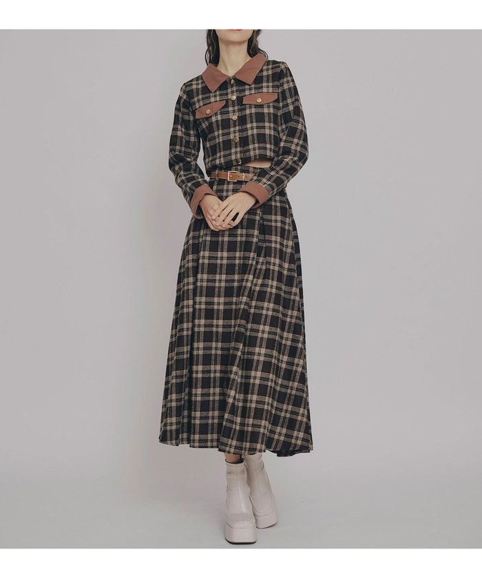 【レディアゼル/REDYAZEL】のクラシカルチェックコンパクトシャツ*ロングスカートセットアップ インテリア・キッズ・メンズ・レディースファッション・服の通販 founy(ファニー) https://founy.com/ ファッション Fashion レディースファッション Fashion for Women セットアップ Matching Sets スカート・ミニ/ミディ/マキシ Skirts / Mini, Midi & Maxi Skirts スカート Skirts ロングスカート Long Skirts / Maxi & Midi Skirts クラシカル Classical, Vintage-Inspired コンパクト Compact, Small Size セットアップ Set-Up, Coordinated Outfit チェック Check, Plaid, Tartan バランス Balance, Style Balance フラップ Flap, Flap Pocket フロント Front, Front Design ポケット Pocket, Pocket Detail ロング Long, Long-Length エレガント 上品 Elegant 冬 Winter / This Winter |ID: prp329100004772442 ipo3291000000034578610