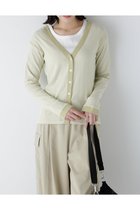 【ヒューマンウーマン/HUMAN WOMAN】のパネルリブVネックカーディガン ライトグリーンBD3|ID: prp329100004772490 ipo3291000000034579349