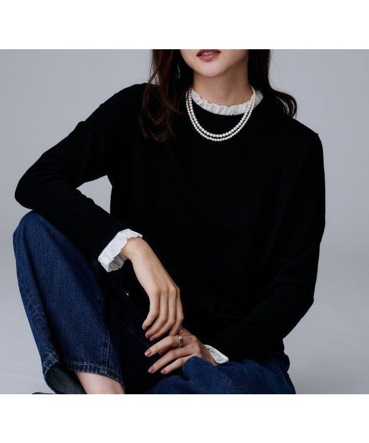 【アンタイトル/UNTITLED】の【フリル取り外し可/きれいめエレガント】フリルシャツレイヤード風ニット インテリア・キッズ・メンズ・レディースファッション・服の通販 founy(ファニー) ファッション Fashion レディースファッション Fashion for Women トップス・カットソー Cut & Sew Tops ニット Knit Tops & Sweaters シャツ・ブラウス・オフィスカジュアル Elegant Blouses & Button-Ups エレガント 上品 Elegant カフス Cuff Design シンプル Simple, Minimal ジャケット Jacket, Outerwear ストレッチ Stretch, Stretchy Fabric スマート Smart, Elegant フリル Frill, Ruffle フレア Flare, Flared ワイド Wide, Wide Fit 冬 Winter / This Winter おすすめ Recommended / Our Picks ビジネス 仕事 通勤 Business / Work / Commuting ブラック|ID: prp329100004772496 ipo3291000000034579391