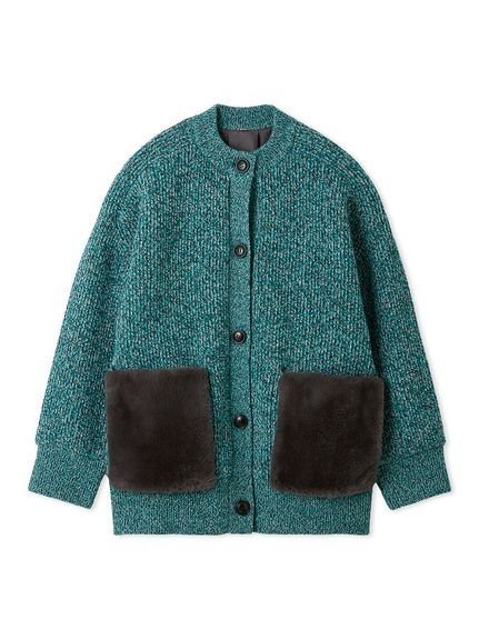 【ミラオーウェン/Mila Owen】の2WAYファーポケットMIXヤーンカーディガン インテリア・キッズ・メンズ・レディースファッション・服の通販 founy(ファニー) 　ファッション　Fashion　レディースファッション　Fashion for Women　トップス・カットソー　Cut & Sew Tops　カーディガン・羽織り　Layered Style Cardigans　エレガント 上品　Elegant　カーディガン　Cardigan, Knitwear　ストレッチ　Stretch, Stretchy Fabric　スマート　Smart, Elegant　パッチ　Patch, Appliqué　ポケット　Pocket, Pocket Detail　メランジ　Melange, Mixed Yarn　A/W・秋冬　Autumn/Winter　TUQ[085]|ID: prp329100004772517 ipo3291000000034579581