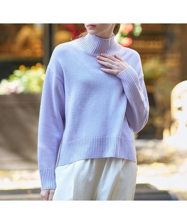 【ドレステリア/DRESSTERIOR】のミドルゲージハイネックプルオーバー インテリア・キッズ・メンズ・レディースファッション・服の通販 founy(ファニー) 　ファッション　Fashion　レディースファッション　Fashion for Women　トップス・カットソー　Cut & Sew Tops　カジュアルプルオーバー・ニットトップス　Pullovers & Knit Tops / Casual Pullovers　アイレット　Eyelet Lace　シンプル　Simple, Minimal　スマート　Smart, Elegant　スリット　Slit, Slit Detail　センター　Center, Center Line　定番　Standard, Basic Item　人気　Popular, Best Seller　ハイネック　High Neck, Mock Neck　バランス　Balance, Style Balance　ベーシック　Basic, Essential　ボトム　Bottoms, Lower Wear　ミドル　Middle Length, Mid Height　ワイド　Wide, Wide Fit　ラベンダー|ID: prp329100004772547 ipo3291000000034690141
