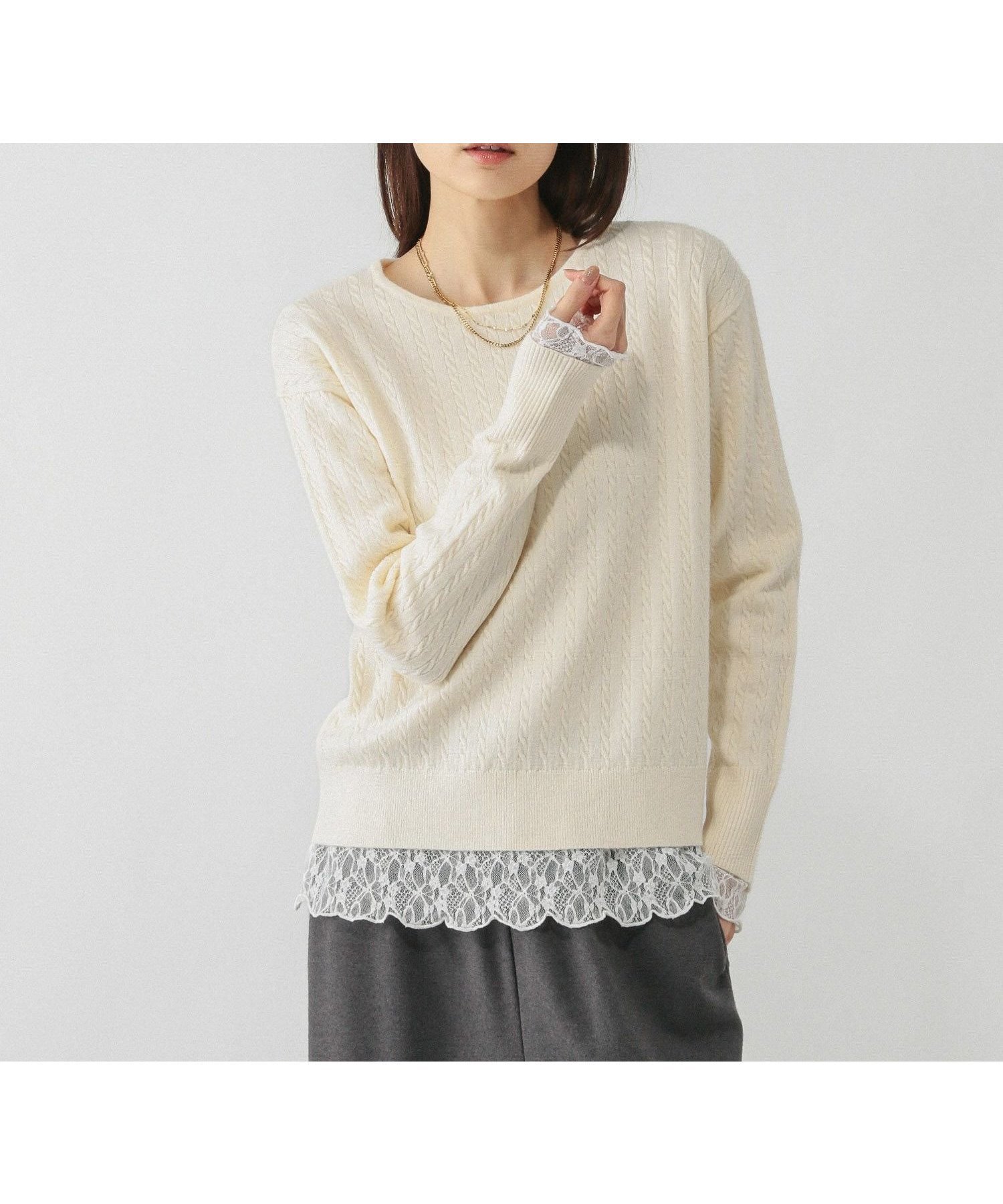 【グローバルワーク/GLOBAL WORK】の洗えるケーブルプルオーバー/606611 インテリア・キッズ・メンズ・レディースファッション・服の通販 founy(ファニー) 　ファッション　Fashion　レディースファッション　Fashion for Women　トップス・カットソー　Cut & Sew Tops　カジュアルプルオーバー・ニットトップス　Pullovers & Knit Tops / Casual Pullovers　おすすめ　Recommended / Our Picks　アンサンブル　Ensemble Set　カーディガン　Cardigan, Knitwear　コンパクト　Compact, Small Size　シンプル　Simple, Minimal　エレガント 上品　Elegant　定番　Standard, Basic Item　洗える　Machine Washable　アイボリー08|ID: prp329100004772561 ipo3291000000035564562