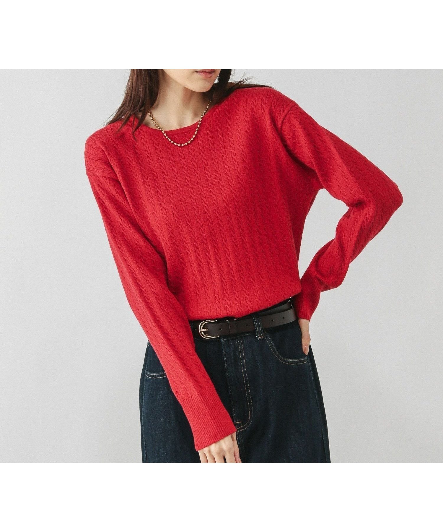 【グローバルワーク/GLOBAL WORK】の洗えるケーブルプルオーバー/606611 インテリア・キッズ・メンズ・レディースファッション・服の通販 founy(ファニー) 　ファッション　Fashion　レディースファッション　Fashion for Women　トップス・カットソー　Cut & Sew Tops　カジュアルプルオーバー・ニットトップス　Pullovers & Knit Tops / Casual Pullovers　おすすめ　Recommended / Our Picks　アンサンブル　Ensemble Set　カーディガン　Cardigan, Knitwear　コンパクト　Compact, Small Size　シンプル　Simple, Minimal　エレガント 上品　Elegant　定番　Standard, Basic Item　洗える　Machine Washable　レッド35|ID: prp329100004772561 ipo3291000000035564565