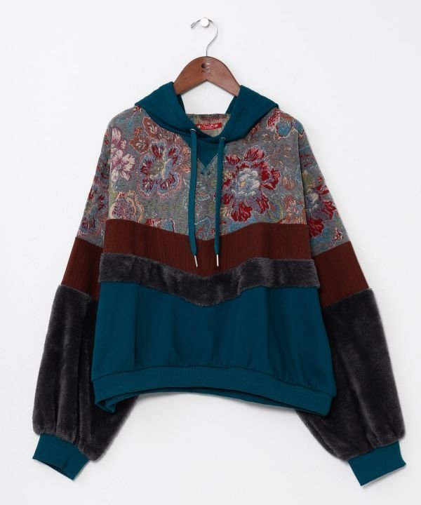 【アミナコレクション/Amina Collection】の【チャイハネ】ファーベルフーディー インテリア・キッズ・メンズ・レディースファッション・服の通販 founy(ファニー) ファッション Fashion レディースファッション Fashion for Women おすすめ Recommended / Our Picks コーデュロイ Corduroy, Cord Fabric パッチワーク Patchwork, Mixed Fabric ロング Long, Long-Length グリーン|ID: prp329100004772564 ipo3291000000034580112