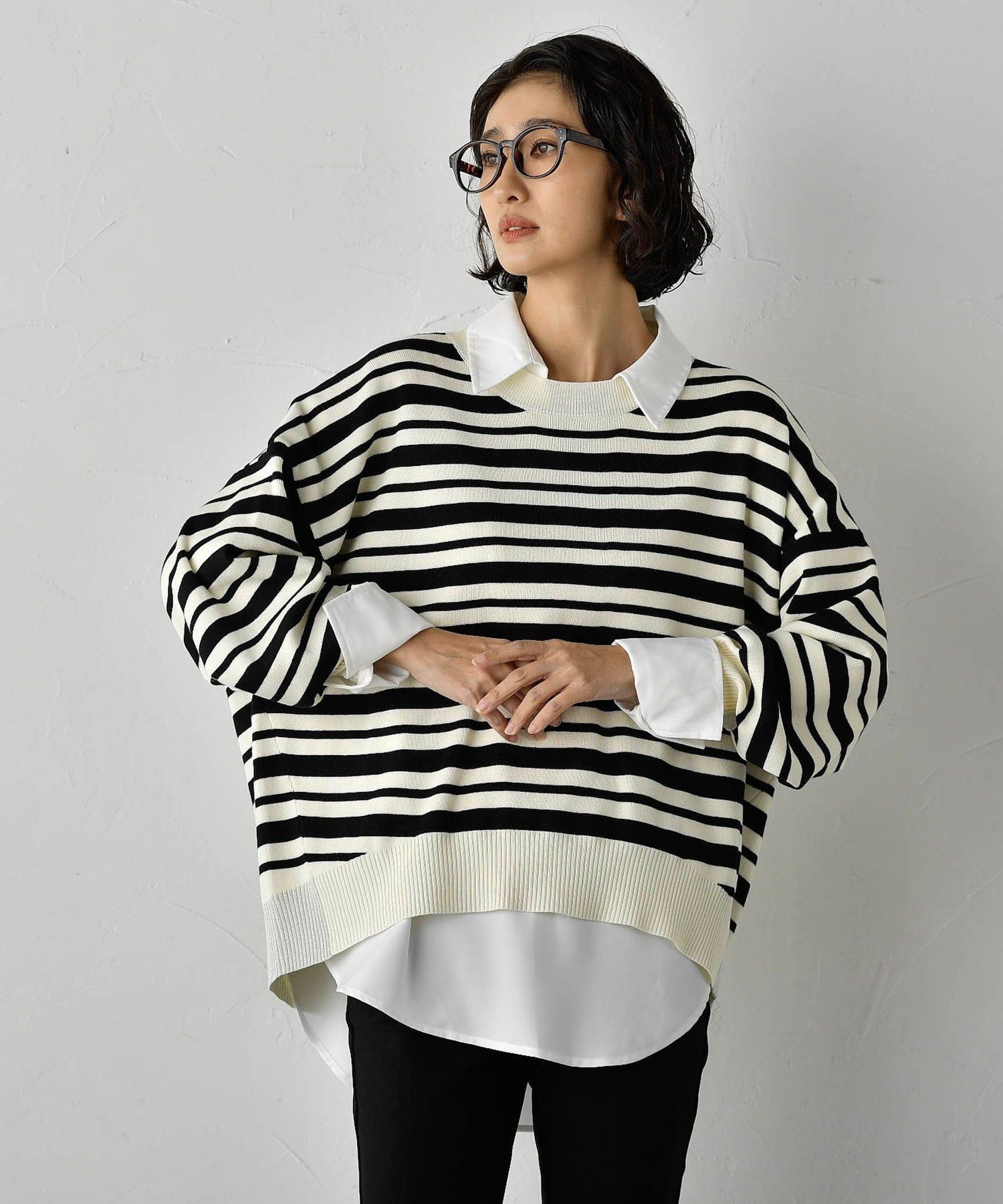 【ラ エフ/Laf…】の【WEB限定】 3コーデが叶う2点セット ニット*シャツ≪手洗い可能≫ インテリア・キッズ・メンズ・レディースファッション・服の通販 founy(ファニー) 　ファッション　Fashion　レディースファッション　Fashion for Women　トップス・カットソー　Cut & Sew Tops　ニット　Knit Tops & Sweaters　シャツ・ブラウス・オフィスカジュアル　Elegant Blouses & Button-Ups　秋　Autumn　シンプル　Simple, Minimal　なめらか　Smooth, Silky Texture　ブロード　Broadcloth, Fine Cotton　A/W・秋冬　Autumn/Winter　ビジネス 仕事 通勤　Business / Work / Commuting　2025年　2025　2025-2026秋冬・A/W　Autumn/Winter 2025–26 AW25–26　ホワイト系その他|ID: prp329100004772636 ipo3291000000034580970