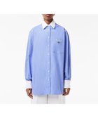 【ラコステ/LACOSTE】のストライプクレリックシャツ 人気、トレンドファッション・服の通販 founy(ファニー) ファッション Fashion レディースファッション Fashion for Women トップス・カットソー Cut & Sew Tops シャツ・ブラウス・オフィスカジュアル Elegant Blouses & Button-Ups エレガント 上品 Elegant クラシック Classic, Timeless Style ストライプ Stripe, Striped Pattern パターン Pattern, Design Print 人気 Popular, Best Seller thumbnail ブルー|ID: prp329100004772642 ipo3291000000034581020