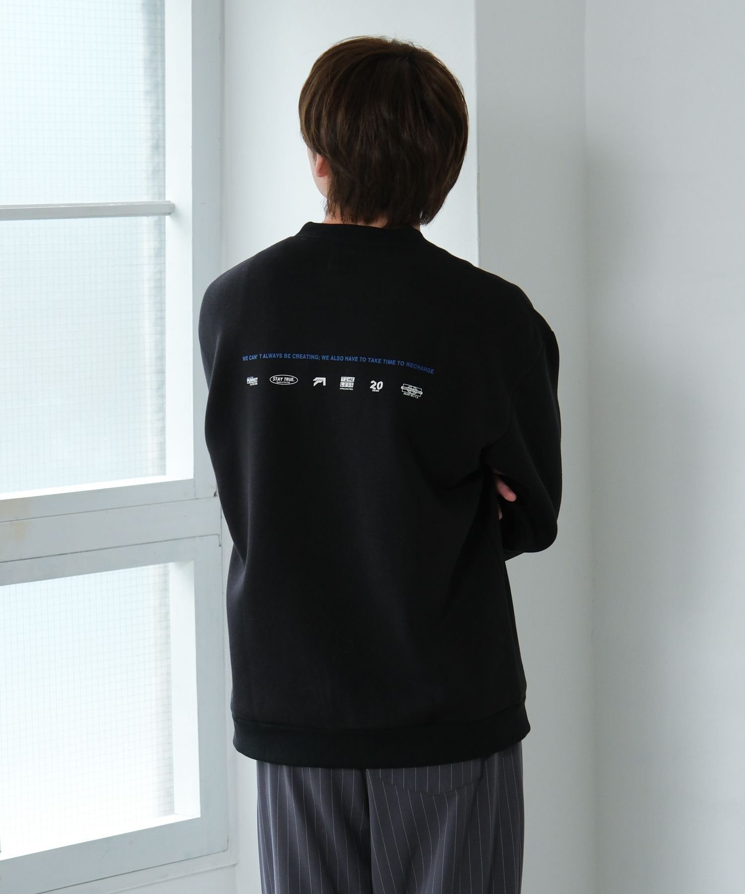 【グローバルワーク/GLOBAL WORK / KIDS】のグラフィク裏起毛スウェット/AND YUA ANY/599700 インテリア・キッズ・メンズ・レディースファッション・服の通販 founy(ファニー) 　ファッション　Fashion　キッズファッション　Fashion for Kids　おすすめ　Recommended / Our Picks　スウェット / スエット　Sweatshirt, Sweatwear　デニム　Denim, Jeans Material　リラックス　Relax, Relaxed Fit　ワイド　Wide, Wide Fit　ブラック10|ID: prp329100004772649 ipo3291000000034943992