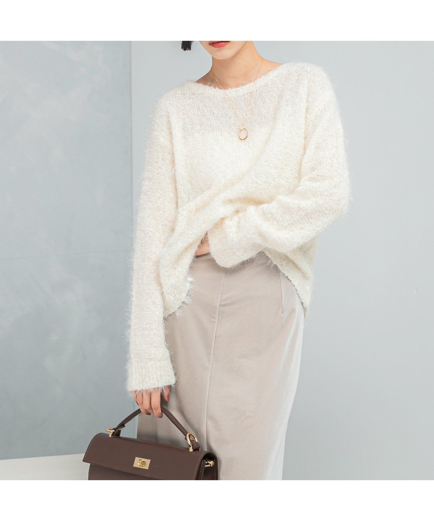 【アーバンリサーチ ロッソ/URBAN RESEARCH ROSSO】のラメシャギーニットプルオーバー インテリア・キッズ・メンズ・レディースファッション・服の通販 founy(ファニー) 　ファッション　Fashion　レディースファッション　Fashion for Women　トップス・カットソー　Cut & Sew Tops　ニット　Knit Tops & Sweaters　カジュアルプルオーバー・ニットトップス　Pullovers & Knit Tops / Casual Pullovers　2025年　2025　2025-2026秋冬・A/W　Autumn/Winter 2025–26 AW25–26　冬　Winter / This Winter　ストレート　Straight, Straight Cut　スラックス　Slacks, Dress Pants　デニム　Denim, Jeans Material　エレガント 上品　Elegant　秋　Autumn　A/W・秋冬　Autumn/Winter　オフホワイト|ID: prp329100004772670 ipo3291000000034581314