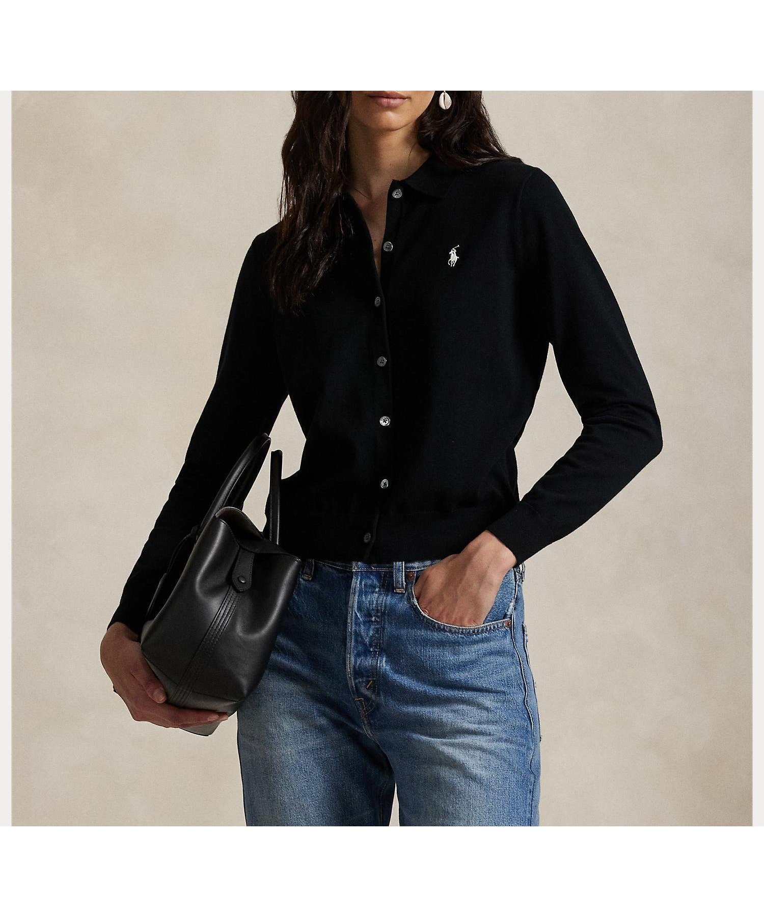 【ラルフローレン/RALPH LAUREN】のポロカラー ボタンド カーディガン 人気、トレンドファッション・服の通販 founy(ファニー) 　ファッション　Fashion　レディースファッション　Fashion for Women　トップス・カットソー　Cut & Sew Tops　カーディガン・羽織り　Layered Style Cardigans　カフス　Cuff Design　カーディガン　Cardigan, Knitwear　クラシック　Classic, Timeless Style　長袖　Long Sleeve, Full Sleeve　リブニット　Rib Knit, Ribbed Knit　 other-1|ID: prp329100004772772 ipo3291000000034582354