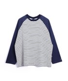 【アイモハ/aimoha】のS more/Raglan sleeve border L/S T-shirt 人気、トレンドファッション・服の通販 founy(ファニー) ファッション Fashion レディースファッション Fashion for Women トップス・カットソー Cut & Sew Tops シャツ・ブラウス・オフィスカジュアル Elegant Blouses & Button-Ups ロングTシャツ・Tシャツ Longline T-Shirts & Tees ボーダー Border, Stripe thumbnail ネイビー|ID: prp329100004772842 ipo3291000000034583367