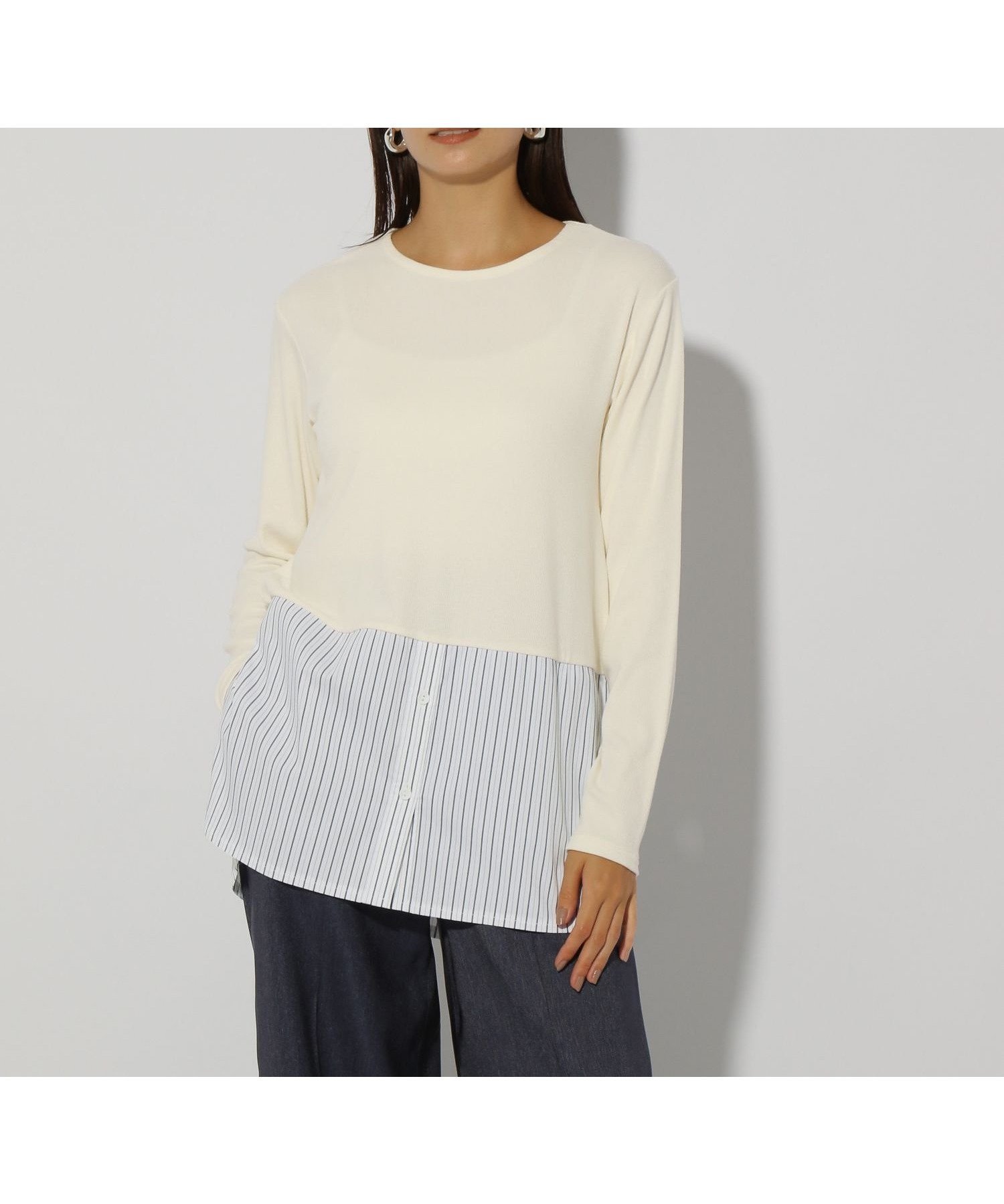 【エルーラ/Elura】のジンジャーモイストレイヤー/133686 人気、トレンドファッション・服の通販 founy(ファニー) ファッション Fashion レディースファッション Fashion for Women カットソー Cut and Sewn Top コンビ Combo, Combination Style other-1|ID: prp329100004772844 ipo3291000000034583381