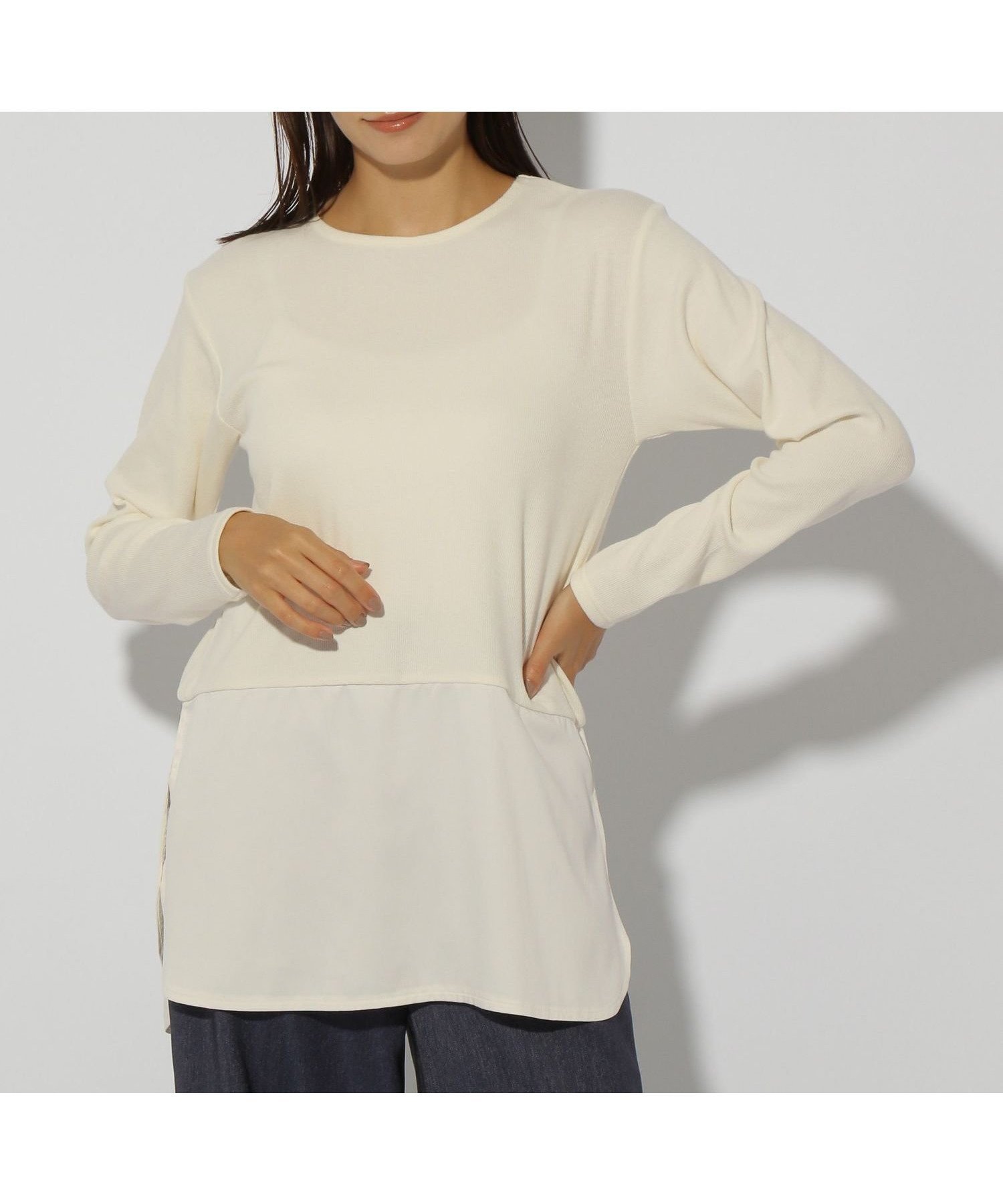 【エルーラ/Elura】のジンジャーモイストレイヤー/133686 インテリア・キッズ・メンズ・レディースファッション・服の通販 founy(ファニー) ファッション Fashion レディースファッション Fashion for Women カットソー Cut and Sewn Top コンビ Combo, Combination Style サテン03|ID: prp329100004772844 ipo3291000000034583383