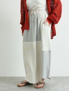 【サマンサモスモス/Samansa Mos2】の裏毛プリント配色アシメスカート グレー|ID: prp329100004772857 ipo3291000000034583575