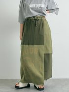 【サマンサモスモス/Samansa Mos2】の裏毛プリント配色アシメスカート カーキ|ID: prp329100004772857 ipo3291000000034583577