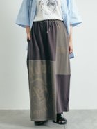 【サマンサモスモス/Samansa Mos2】の裏毛プリント配色アシメスカート チャコールグレー|ID: prp329100004772857 ipo3291000000034583578