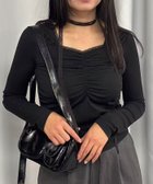 【コーナーズ/CORNERS】のリブレースタイ付トップス 人気、トレンドファッション・服の通販 founy(ファニー) ファッション Fashion レディースファッション Fashion for Women トップス・カットソー Cut & Sew Tops エレガント 上品 Elegant シンプル Simple, Minimal デニム Denim, Jeans Material レース Lace, Lace Fabric thumbnail ブラック|ID: prp329100004773170 ipo3291000000034586233