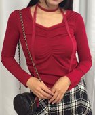 【コーナーズ/CORNERS】のリブレースタイ付トップス 人気、トレンドファッション・服の通販 founy(ファニー) ファッション Fashion レディースファッション Fashion for Women トップス・カットソー Cut & Sew Tops エレガント 上品 Elegant シンプル Simple, Minimal デニム Denim, Jeans Material レース Lace, Lace Fabric thumbnail レッド|ID: prp329100004773170 ipo3291000000034586237