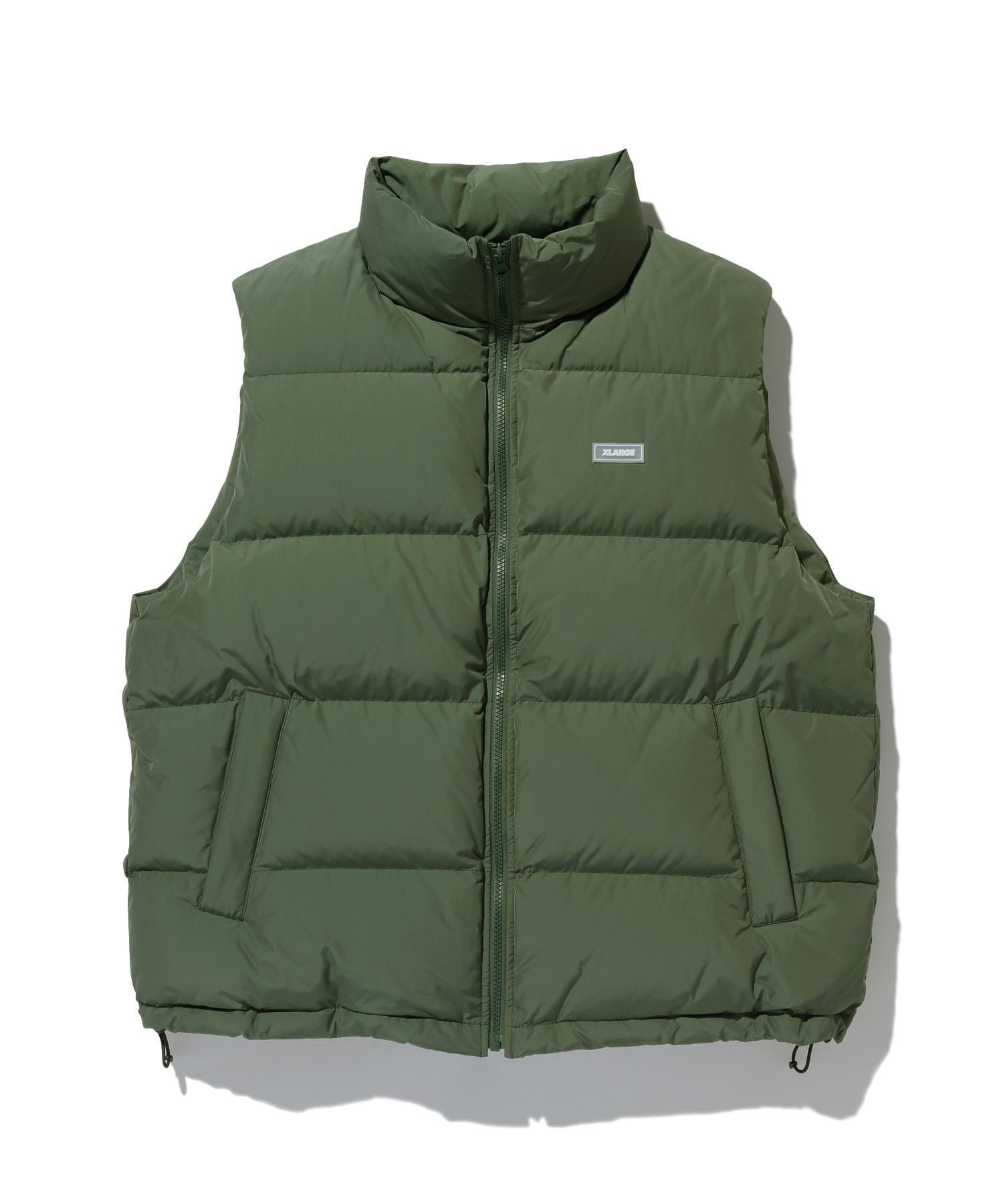 【エクストララージ/XLARGE】のDOWN VEST インテリア・キッズ・メンズ・レディースファッション・服の通販 founy(ファニー) 　ファッション　Fashion　レディースファッション　Fashion for Women　アウター　Coat / Outerwear Collection　トップス・カットソー　Cut & Sew Tops　ベスト&ジレ / 重ね着スタイル　Vests & Gilets　ダウン　Down, Puffer　ドローコード　Drawcord, Drawstring Cord　パッチ　Patch, Appliqué　ベスト　Vest, Waistcoat　ベーシック　Basic, Essential　ラバー　Rubber, Rubber Sole　OLIVE|ID: prp329100004773211 ipo3291000000034586905