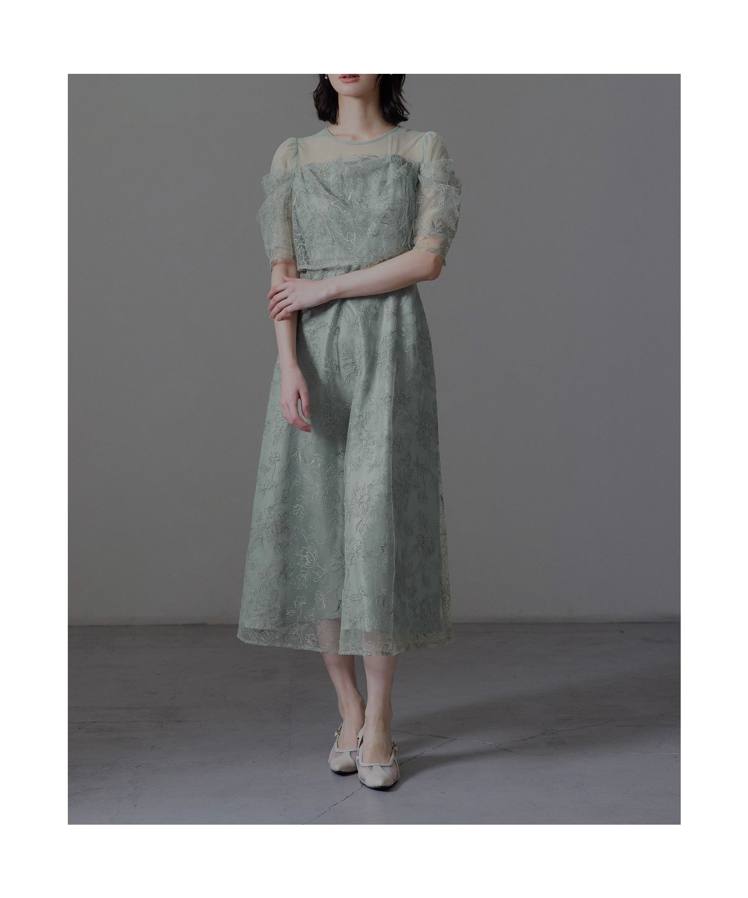 【ビーフラット/bflat】のラメレースドレープフレアドレス パーティードレス オケージョンドレス 結婚式 二次会 インテリア・キッズ・メンズ・レディースファッション・服の通販 founy(ファニー) ファッション Fashion レディースファッション Fashion for Women ワンピース Dresses フォーマル・パーティードレス・結婚式用ドレス Elegant & Casual Dresses おすすめ Recommended / Our Picks チュール Tulip, Tulip Motif デコルテ Décolleté, Neckline ドレス Dress, One-Piece フェミニン Feminine, Girly フレア Flare, Flared レース Lace, Lace Fabric エレガント 上品 Elegant 二次会 After Party 披露宴 Wedding Reception 結婚式 Wedding ライトグリーン|ID: prp329100004773272 ipo3291000000034871160