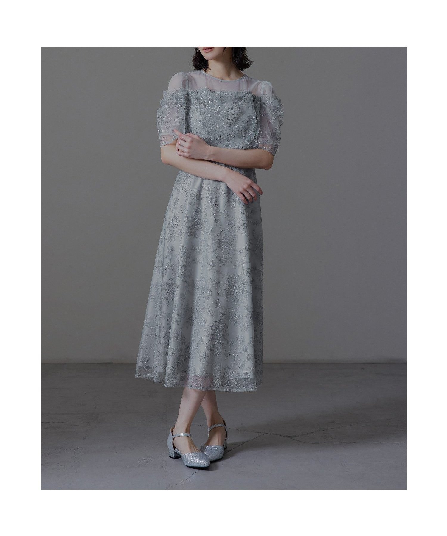 【ビーフラット/bflat】のラメレースドレープフレアドレス パーティードレス オケージョンドレス 結婚式 二次会 インテリア・キッズ・メンズ・レディースファッション・服の通販 founy(ファニー) ファッション Fashion レディースファッション Fashion for Women ワンピース Dresses フォーマル・パーティードレス・結婚式用ドレス Elegant & Casual Dresses おすすめ Recommended / Our Picks チュール Tulip, Tulip Motif デコルテ Décolleté, Neckline ドレス Dress, One-Piece フェミニン Feminine, Girly フレア Flare, Flared レース Lace, Lace Fabric エレガント 上品 Elegant 二次会 After Party 披露宴 Wedding Reception 結婚式 Wedding ブルーグレー|ID: prp329100004773272 ipo3291000000034871162