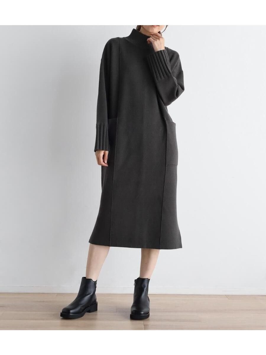 【ラシュッド/LASUD】のサイドポケットニットワンピース インテリア・キッズ・メンズ・レディースファッション・服の通販 founy(ファニー) ファッション Fashion レディースファッション Fashion for Women ワンピース Dresses ニットワンピース Knit Dresses トレンド Trend, Trending Now ベーシック Basic, Essential ポケット Pocket, Pocket Detail ロング Long, Long-Length ダークグレー|ID: prp329100004773278 ipo3291000000034588216