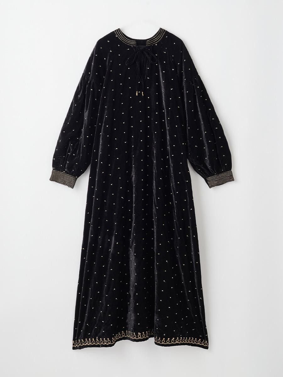 【ヴァン/Vin】のベロアドット刺繍ワンピース 人気、トレンドファッション・服の通販 founy(ファニー) ファッション Fashion レディースファッション Fashion for Women ワンピース Dresses シンプル Simple, Minimal スリーブ Sleeve, Long Sleeve / Short Sleeve ドット Polka Dot, Dot Pattern バルーン Balloon, Balloon Silhouette ベロア Velour, Soft Velvet リボン Ribbon, Bow 別注 Limited Edition, Custom Order other-1|ID: prp329100004773280 ipo3291000000034832150