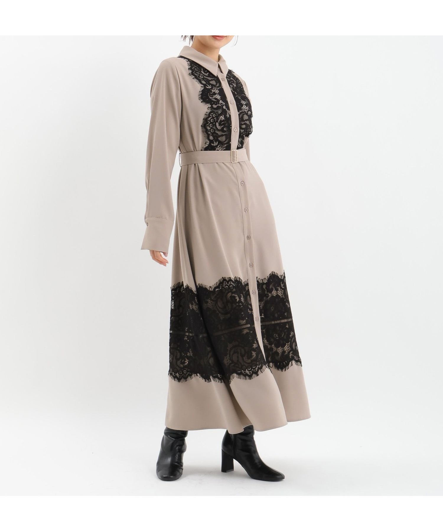 【アンデミュウ/Andemiu】のスソレースキリカエワンピース 人気、トレンドファッション・服の通販 founy(ファニー) 　ファッション　Fashion　レディースファッション　Fashion for Women　ワンピース　Dresses　フレア　Flare, Flared　レース　Lace, Lace Fabric　ロング　Long, Long-Length　切替　Switching, Contrast Panel　春　Spring　 other-1|ID: prp329100004773300 ipo3291000000034588632