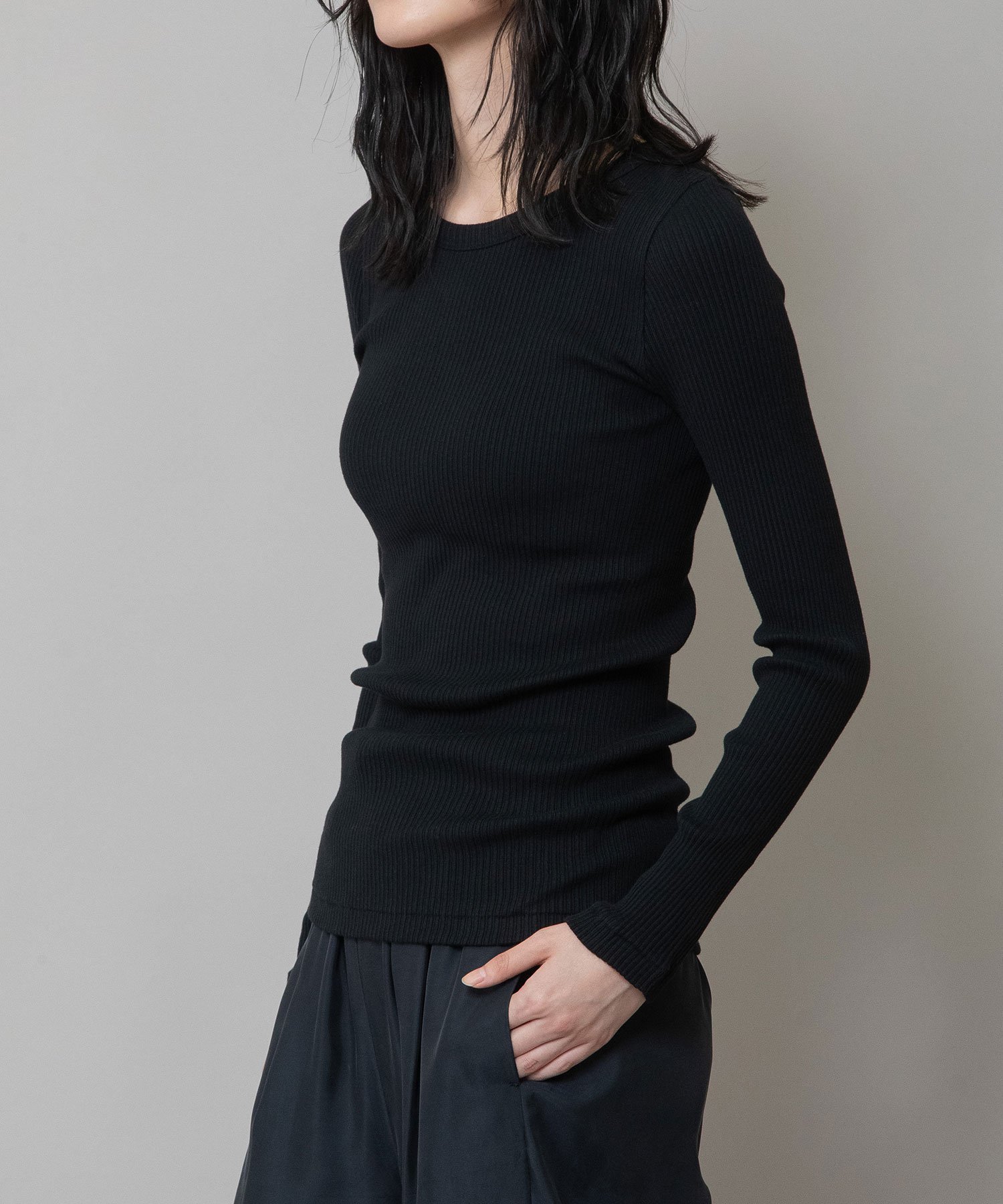 【ミューニック/Munich】のコットンリブクルーネックプルオーバー インテリア・キッズ・メンズ・レディースファッション・服の通販 founy(ファニー) 　ファッション　Fashion　レディースファッション　Fashion for Women　トップス・カットソー　Cut & Sew Tops　カジュアルプルオーバー・ニットトップス　Pullovers & Knit Tops / Casual Pullovers　インナー　Innerwear　サロペット　Overalls, Salopette　シンプル　Simple, Minimal　スウェット / スエット　Sweatshirt, Sweatwear　トレンド　Trend, Trending Now　定番　Standard, Basic Item　バランス　Balance, Style Balance　ベーシック　Basic, Essential　ラベンダー　Lavender　blk|ID: prp329100004773318 ipo3291000000034589277