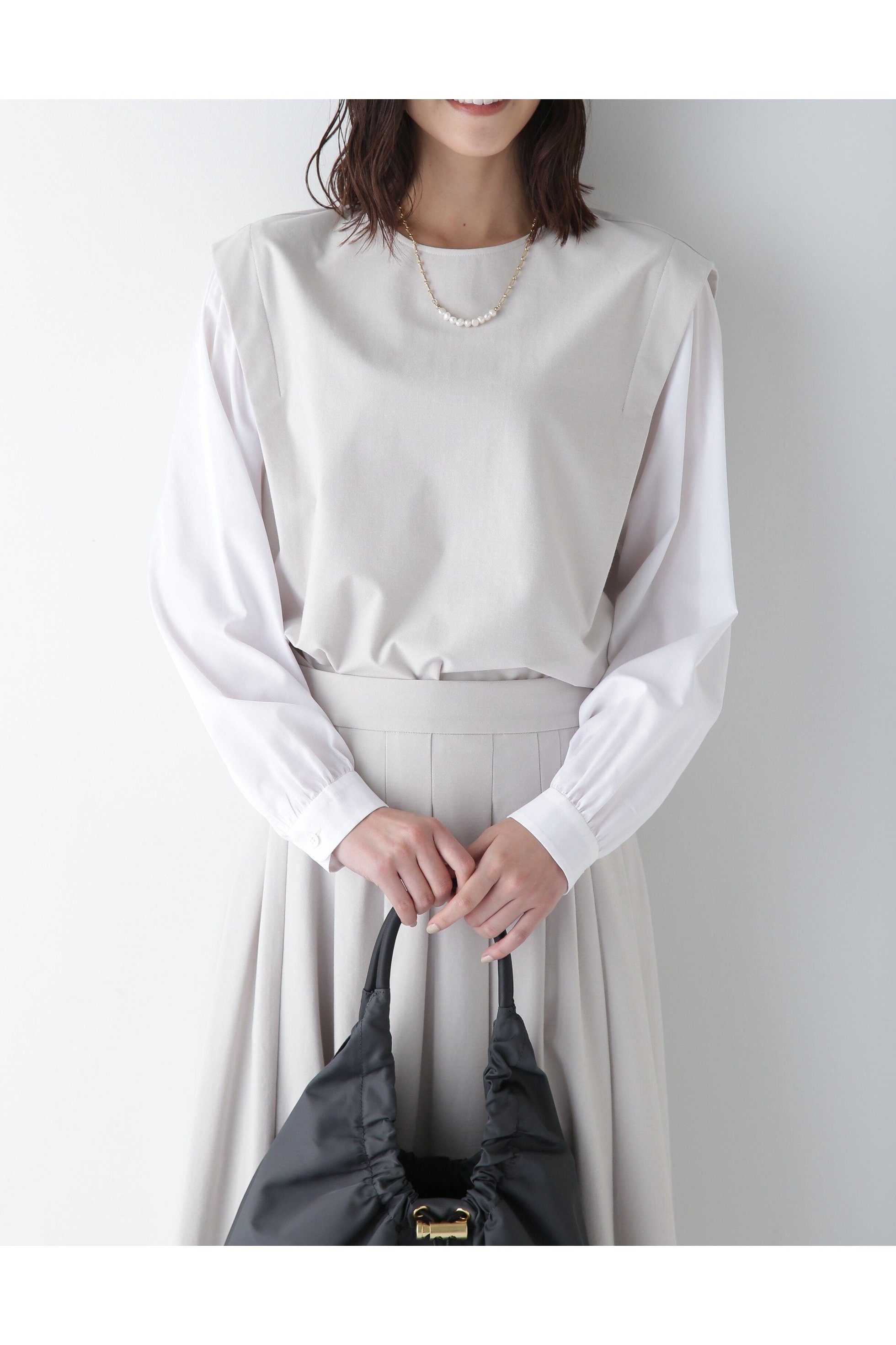 【ヒューマンウーマン/HUMAN WOMAN】の布帛ドッキングプレーティングジャージープルオーバー インテリア・キッズ・メンズ・レディースファッション・服の通販 founy(ファニー) ファッション Fashion レディースファッション Fashion for Women トップス・カットソー Cut & Sew Tops カジュアルプルオーバー・ニットトップス Pullovers & Knit Tops / Casual Pullovers おすすめ Recommended / Our Picks キュプラ Cupro, Eco Fabric スタンダード Standard, Basic セットアップ Set-Up, Coordinated Outfit デニム Denim, Jeans Material ドッキング Docking, Mixed Material ブロード Broadcloth, Fine Cotton グレージュ2|ID: prp329100004773320 ipo3291000000034589303