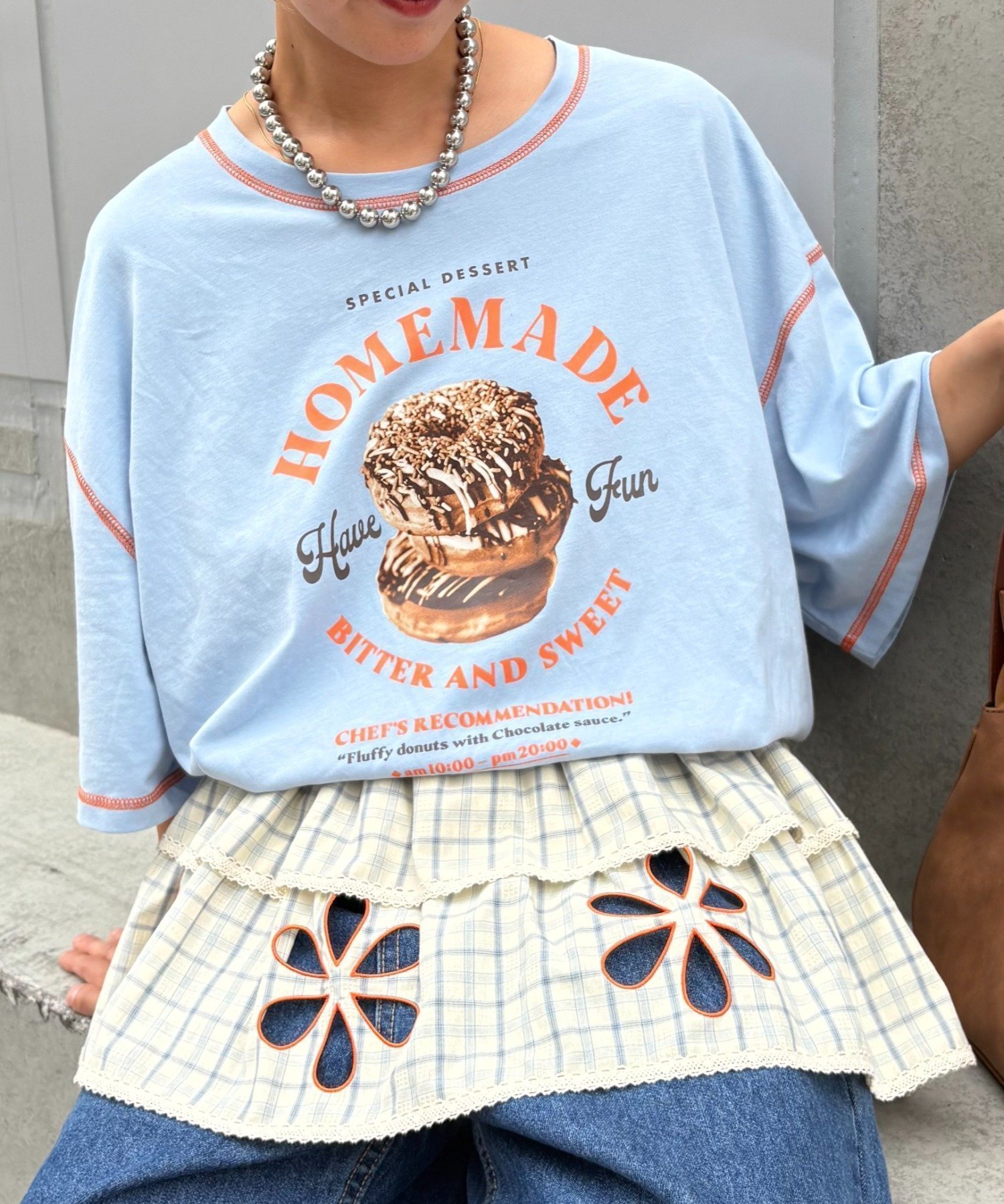 【チャオパニックティピー/CIAOPANIC TYPY】のH.S配色ステッチカフェメニューTEE インテリア・キッズ・メンズ・レディースファッション・服の通販 founy(ファニー) ファッション Fashion レディースファッション Fashion for Women グラフィック Graphic, Graphic Design ジャケット Jacket, Outerwear スーツ Suit, Formalwear デニム Denim, Jeans Material トレンド Trend, Trending Now バランス Balance, Style Balance パッチ Patch, Appliqué プリント Print, Printed Pattern おすすめ Recommended / Our Picks サックスブルー|ID: prp329100004773349 ipo3291000000034974286