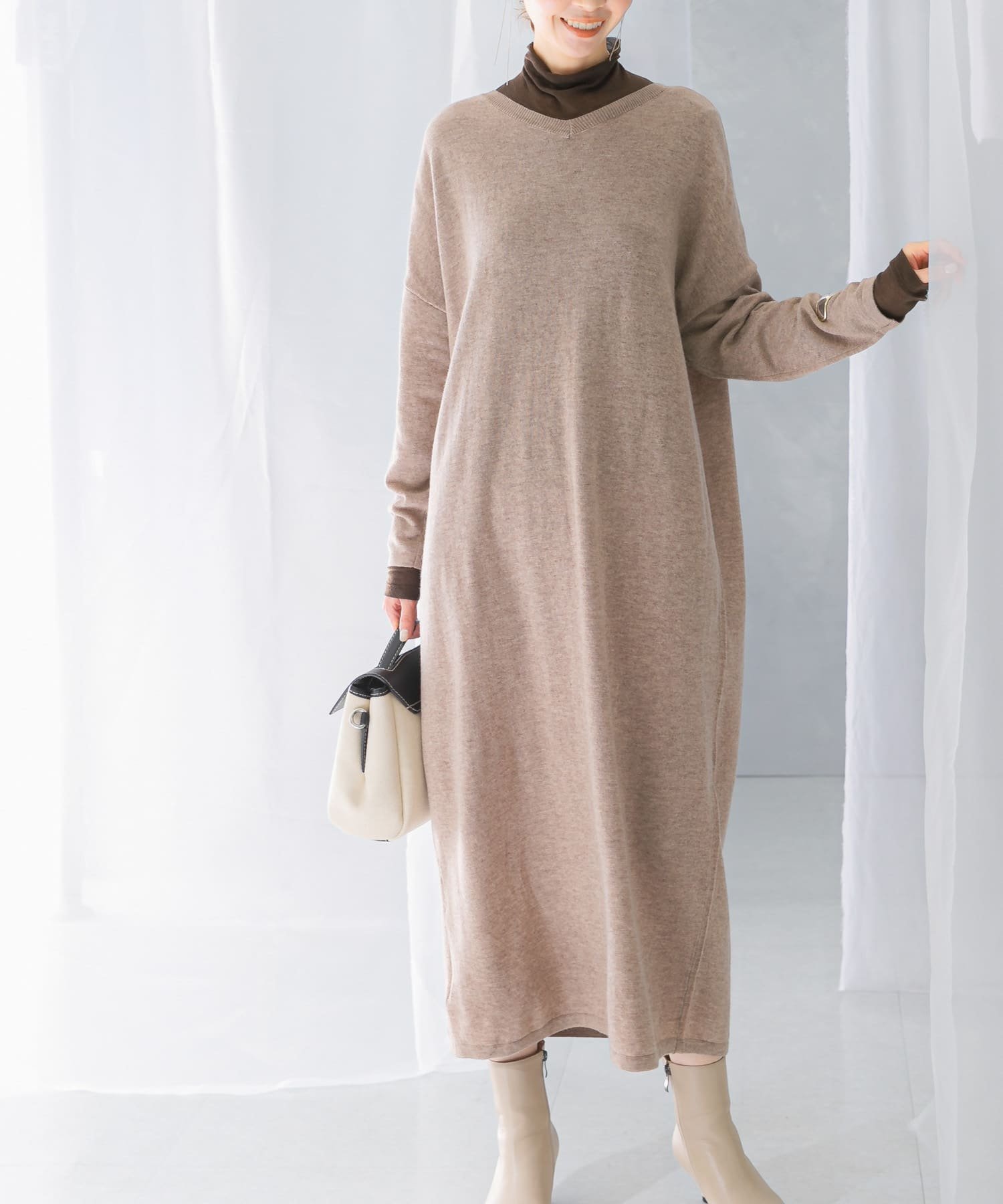 【アーバンリサーチ ロッソ/URBAN RESEARCH ROSSO】のカシミヤ混2WAYニットワンピース 人気、トレンドファッション・服の通販 founy(ファニー) 　ファッション　Fashion　レディースファッション　Fashion for Women　ワンピース　Dresses　ニットワンピース　Knit Dresses　2024年　2024　2024-2025秋冬・A/W　Autumn/Winter 2024–25 AW24–25　冬　Winter / This Winter　ショルダー　Shoulder, Shoulder Strap　ドロップ　Drop Shoulder, Dropped Style　ラウンド　Round, Round Neck　ロング　Long, Long-Length　A/W・秋冬　Autumn/Winter　 other-1|ID: prp329100004773358 ipo3291000000034590476