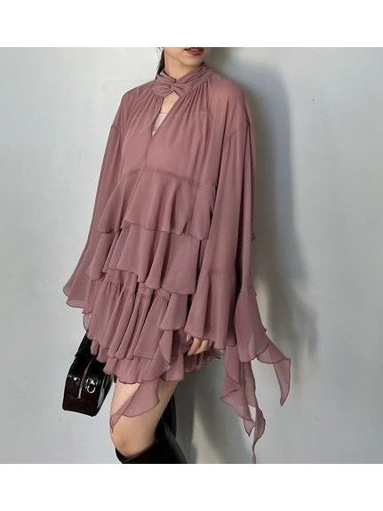 【スナイデル/SNIDEL】のリップルラインブラウス インテリア・キッズ・メンズ・レディースファッション・服の通販 founy(ファニー) 　ファッション　Fashion　レディースファッション　Fashion for Women　トップス・カットソー　Cut & Sew Tops　シャツ・ブラウス・オフィスカジュアル　Elegant Blouses & Button-Ups　インナー　Innerwear　キャミソール　Camisole, Spaghetti Strap Top　ストレート　Straight, Straight Cut　スマート　Smart, Elegant　トレンド　Trend, Trending Now　パターン　Pattern, Design Print　フェミニン　Feminine, Girly　フリル　Frill, Ruffle　フレア　Flare, Flared　ラッフル　Ruffle, Frill　ロマンティック　Romantic, Feminine Style　ローズ　Rose, Rose Motif　おすすめ　Recommended / Our Picks　ROSE[064]|ID: prp329100004773397 ipo3291000000034591259