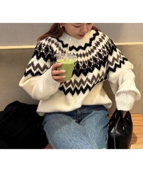 【ディスコート/Discoat】の【暖かおしゃれ見え/ユニセックス】求心柄オーバーニット 人気、トレンドファッション・服の通販 founy(ファニー) ファッション Fashion レディースファッション Fashion for Women トップス・カットソー Cut & Sew Tops ニット Knit Tops & Sweaters おすすめ Recommended / Our Picks スタイリッシュ Stylish, Fashionable スラックス Slacks, Dress Pants デニム Denim, Jeans Material ベーシック Basic, Essential リラックス Relax, Relaxed Fit 人気 Popular, Best Seller 冬 Winter / This Winter |ID:prp329100004773429