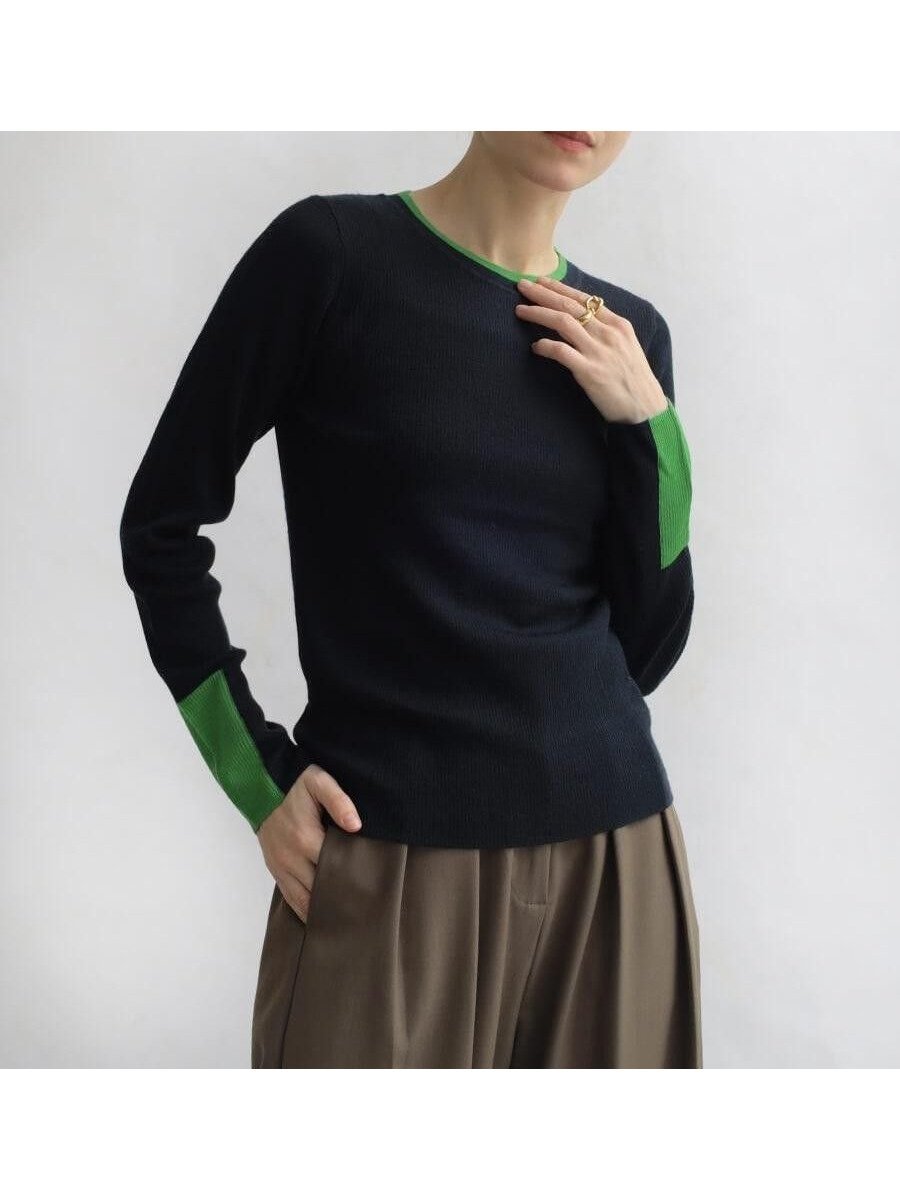 【ラシュッド/LASUD】のウール混配色リブニットPO インテリア・キッズ・メンズ・レディースファッション・服の通販 founy(ファニー) ファッション Fashion レディースファッション Fashion for Women トップス・カットソー Cut & Sew Tops ニット Knit Tops & Sweaters アクリル Acrylic Material インナー Innerwear シンプル Simple, Minimal ジャケット Jacket, Outerwear フィット Fit, Slim Fit ベスト Vest, Waistcoat リブニット Rib Knit, Ribbed Knit エレガント 上品 Elegant ネイビー|ID: prp329100004773541 ipo3291000000034593670