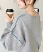 【モーメントプラス/moment+ / MEN】のリンキング配色スウェットライクニットプルオーバー(自宅で洗えるウォッシャブル素材) 杢グレー|ID: prp329100004773719 ipo3291000000034595810