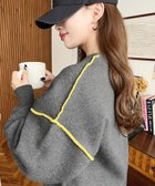 【モーメントプラス/moment+ / MEN】のリンキング配色スウェットライクニットプルオーバー(自宅で洗えるウォッシャブル素材) チャコールグレー|ID: prp329100004773719 ipo3291000000034595816