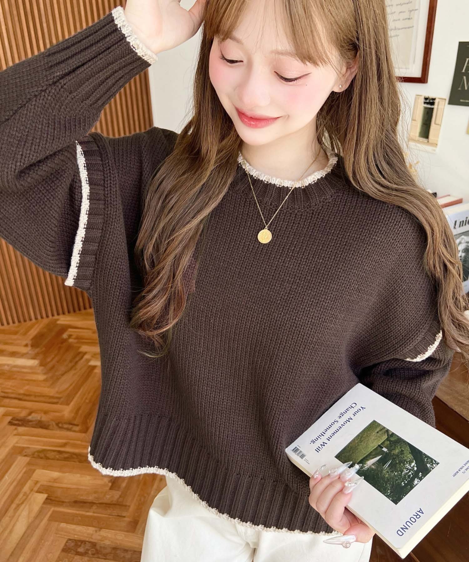 【モーメントプラス/moment+ / MEN】のローゲージ配色ピコ編みニットプルオーバー インテリア・キッズ・メンズ・レディースファッション・服の通販 founy(ファニー) ファッション Fashion メンズファッション Fashion for Men トップス・カットソー Cut & Sew Tops ニット・セーター / 定番トップス Knit Tops & Sweaters ショート Short, Short Length シルバー Silver, Metallic Silver ストレート Straight, Straight Cut スラックス Slacks, Dress Pants スリット Slit, Slit Detail デニム Denim, Jeans Material トレンド Trend, Trending Now 定番 Standard, Basic Item パイピング Piping, Trim Design ベーシック Basic, Essential ワイドリブ Wide Rib, Wide Ribbed Knit 再入荷 Restock / Back in Stock プチプライス・低価格 Affordable / Budget Price ブラウン|ID: prp329100004773750 ipo3291000000034596136