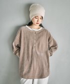 【レプシィム ローリーズファーム/LEPSIM LOWRYS FARM】のドッキングヘンリープルオーバー 人気、トレンドファッション・服の通販 founy(ファニー) ファッション Fashion レディースファッション Fashion for Women トップス・カットソー Cut & Sew Tops カジュアルプルオーバー・ニットトップス Pullovers & Knit Tops / Casual Pullovers おすすめ Recommended / Our Picks インナー Innerwear シンプル Simple, Minimal ドッキング Docking, Mixed Material ベロア Velour, Soft Velvet thumbnail グレージュ13|ID: prp329100004773810 ipo3291000000034962036