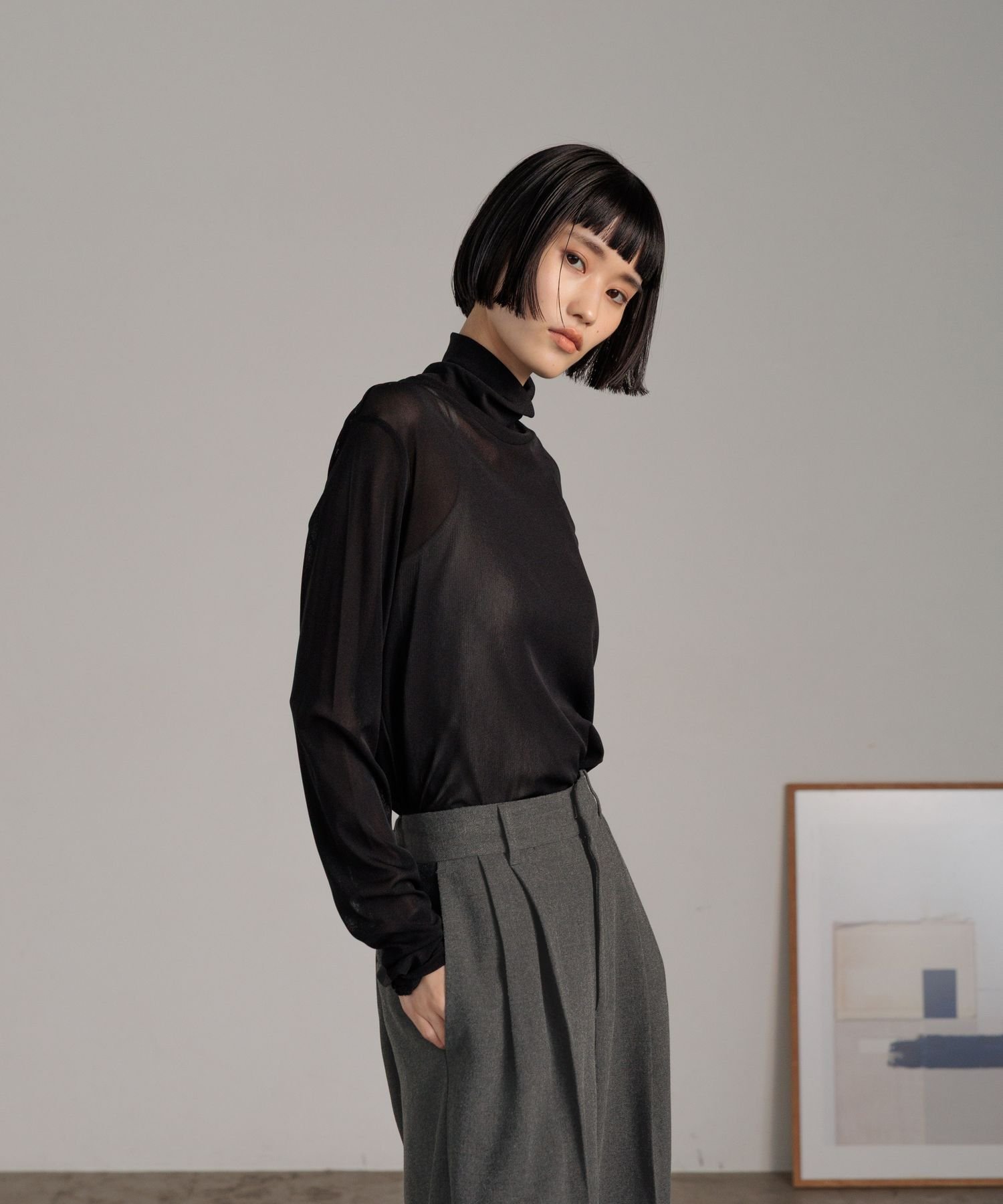 【ローリーズファーム/LOWRYS FARM】のナイロンシアータートル インテリア・キッズ・メンズ・レディースファッション・服の通販 founy(ファニー) 　ファッション　Fashion　レディースファッション　Fashion for Women　おすすめ　Recommended / Our Picks　インナー　Innerwear　サロペット　Overalls, Salopette　シアー　Sheer, See-Through　ジャケット　Jacket, Outerwear　タートル　Turtleneck, Turtle Collar　メッシュ　Mesh, Net Fabric　ブラック|ID: prp329100004773888 ipo3291000000034598034