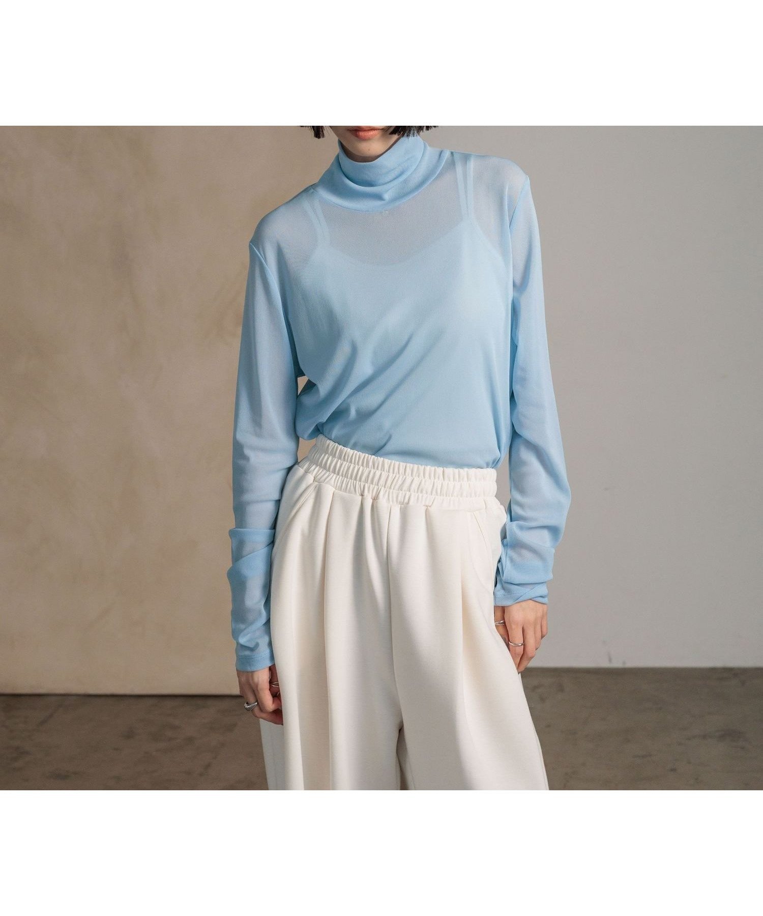 【ローリーズファーム/LOWRYS FARM】のナイロンシアータートル インテリア・キッズ・メンズ・レディースファッション・服の通販 founy(ファニー) 　ファッション　Fashion　レディースファッション　Fashion for Women　おすすめ　Recommended / Our Picks　インナー　Innerwear　サロペット　Overalls, Salopette　シアー　Sheer, See-Through　ジャケット　Jacket, Outerwear　タートル　Turtleneck, Turtle Collar　メッシュ　Mesh, Net Fabric　ブルー|ID: prp329100004773888 ipo3291000000034598036