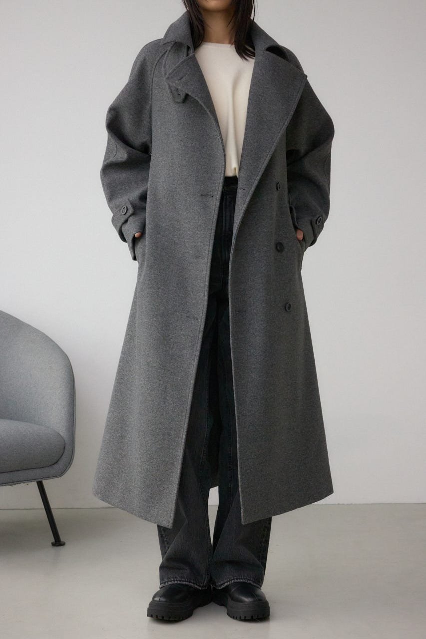 【アズール バイ マウジー/AZUL by moussy】の【堀田茜さん着用アイテム】B-HEAT2WAY ロングチェスターコート インテリア・キッズ・メンズ・レディースファッション・服の通販 founy(ファニー) 　ファッションモデル・俳優・女優　Models　女性　Women　堀田茜　Hotta Akane　ファッション　Fashion　レディースファッション　Fashion for Women　アウター　Coat / Outerwear Collection　コート・ロングコート・ピーコート　Long Coats, Peacoats & More　チェスターコート・ロング丈アウター　Chester Coats / Chesterfield Long Coats　洗える　Machine Washable　スタンド　Stand Collar, Upright Stand　スラックス　Slacks, Dress Pants　スリーブ　Sleeve, Long Sleeve / Short Sleeve　バロック　Baroque, Baroque Design　フェルト　Felt, Felt Fabric　レギュラー　Regular, Standard Fit　ロング　Long, Long-Length　T.GRY|ID: prp329100004773889 ipo3291000000034663734