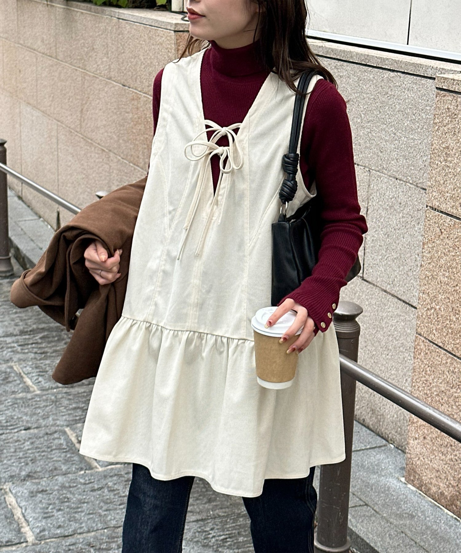 【ディスコート/Discoat】の【umm.】コールミニワンピース インテリア・キッズ・メンズ・レディースファッション・服の通販 founy(ファニー) 　ファッション　Fashion　レディースファッション　Fashion for Women　ワンピース　Dresses　アイボリー|ID: prp329100004773909 ipo3291000000035190917